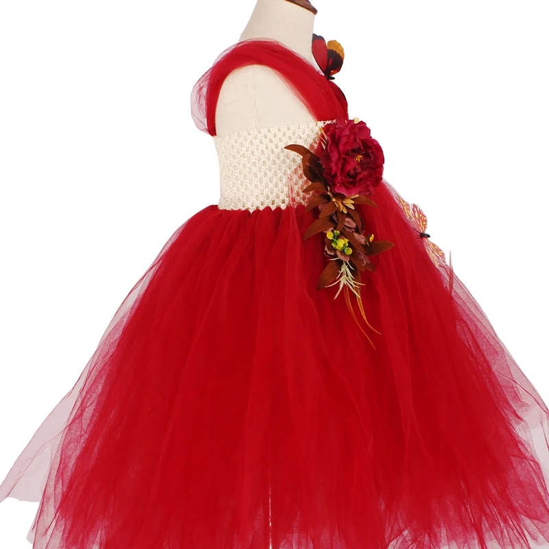 Flower Girl Fancy Princess Tutu Dress Fairy Wedding Bridesmaid Tulle Dress Kids Birthday Party Pageant Formal Graduation Costume (19)