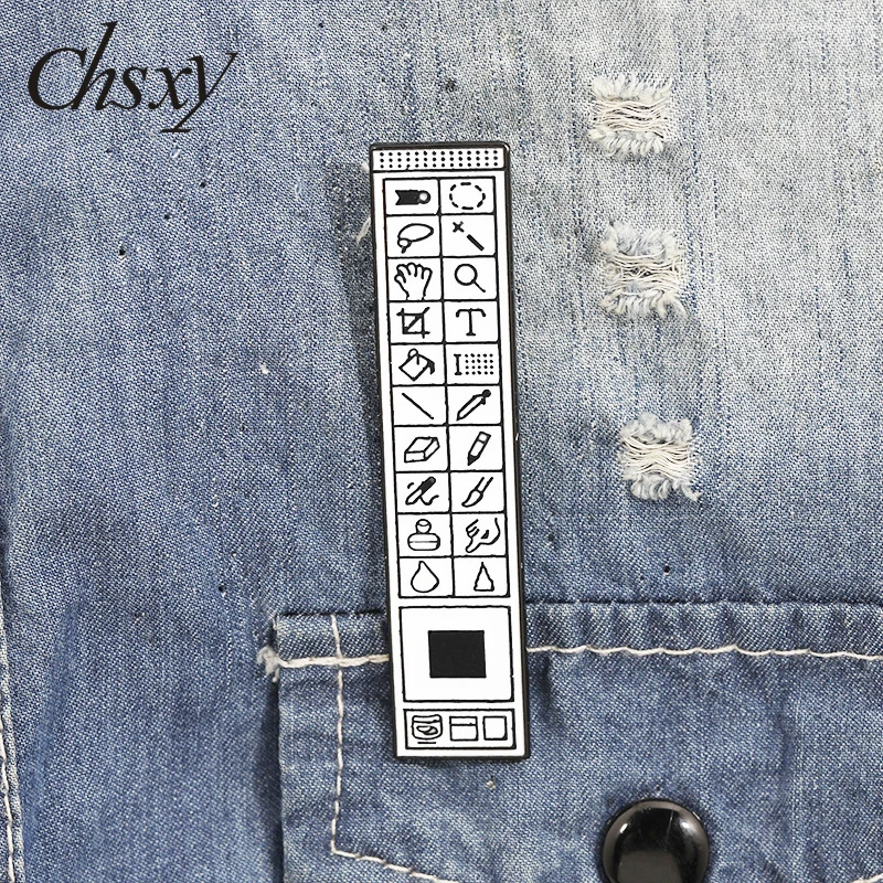 Эмалированные Броши CHSXY 2019 минимализм на панели инструментов фотошопа