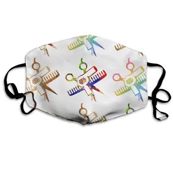 

Garde Art Studio Reusable Face Masks, Scissors and Comb Hair Stylist Salon Healthy Durable Polyester Half Face Masks, Mouth Face