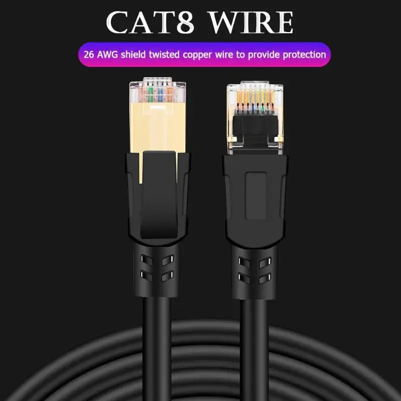Cat8 Ethernet Cable RJ45 8P8C Network Cable 2000Mhz High Speed Patch 25 40Gbps Lan for Router 4