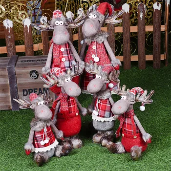 

Red Figures Santa Claus Snowman Elk Angel Girl Merry Christmas Gift for Kids Lover Friend Christmas Decorations for Home Navidad