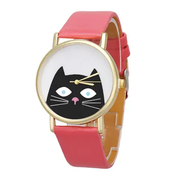 

Delicate Women Cat Printing Watches часы Elegant Ladies Quartz Watch Stylish Bracelet Watch For Girl reloj mujer saat relogio