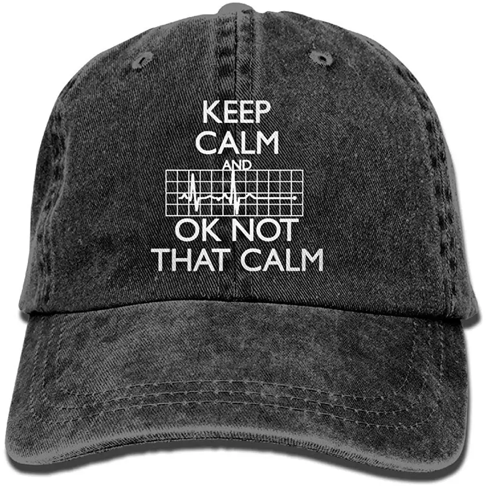 Keep Calm and OK Not That Calm унисекс, джинсовая бейсболка с эффектом потертости, Кепка От Солнца, регулируемая сзади, Кепка-Дальнобойщик