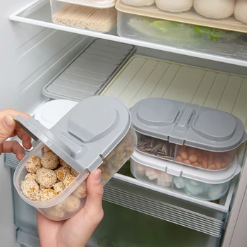 

5PCS Plain Double-Box Buckle Sealed Tank Storage Tank Kitchen Refrigerator Storage Box Food Storage Containers