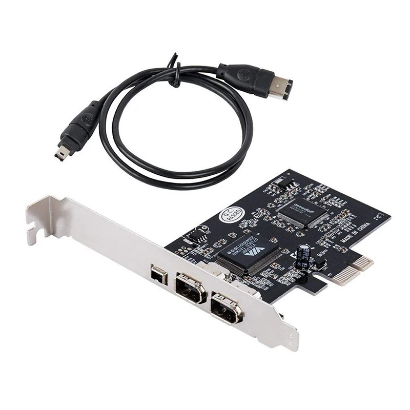 

Firewire Card,PCIe Firewire 800 Adapter for Windows 10 with Low Profile Bracket and Cable,3 Ports (2x6 Pin 1x4 Pin) IEEE 1394 PC