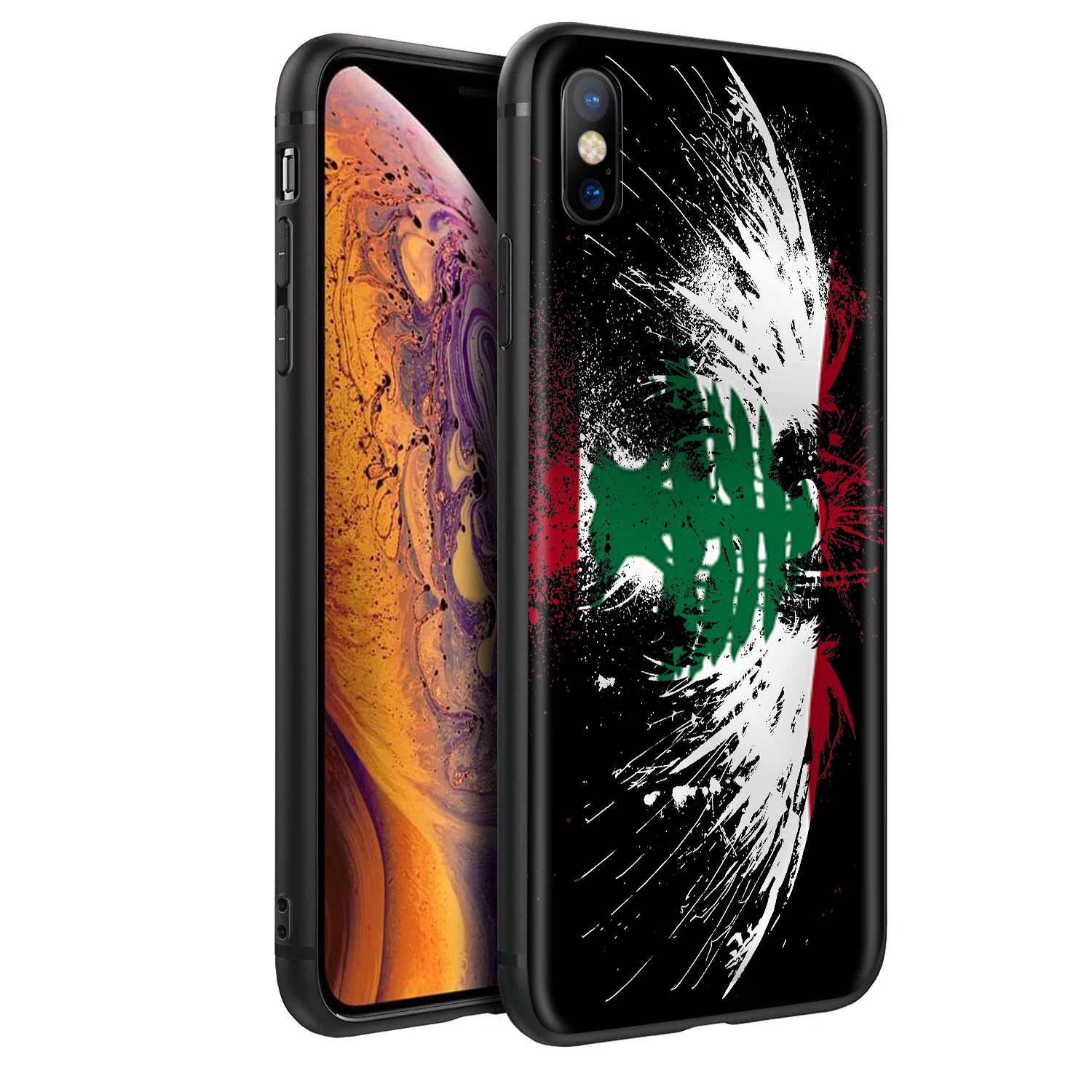 Силиконовый мягкий чехол YIMAOC с ливанским флагом для iPhone 12 Mini 11 Pro XS Max XR X 8 7 6 6S Plus 5 5S