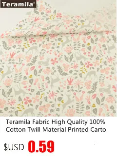 Teramila хлопок ткани метров 50x160 см животных мультфильм дизайн Telas DIY Лоскутная Ткань Ремесло Tissus Qulits Швейные простыни