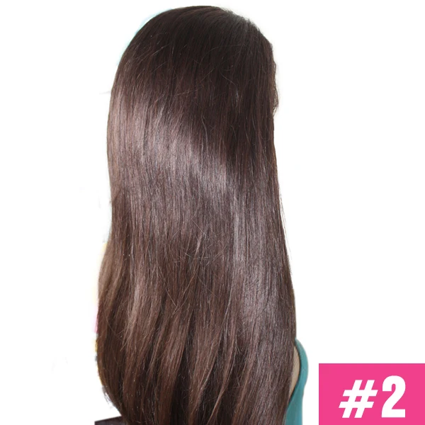 13X6 Синтетические волосы на кружеве парики из натуральных волос шелковистые прямые бразильские Реми HD узлов фронтальной парик предварительно с детскими волосами для Для женщин xcsunny - Цвет: #2