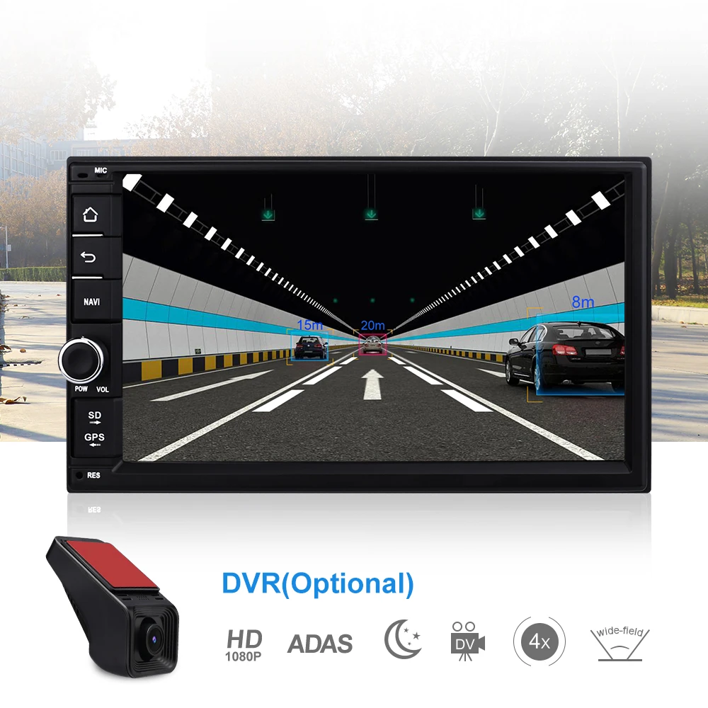 Perfect EBILAEN 2Din Android 8.1 Universal Car Multimedia For Nissan/Toyota/Corolla/VW Radio cassette player Navigator Rear view Camera 4