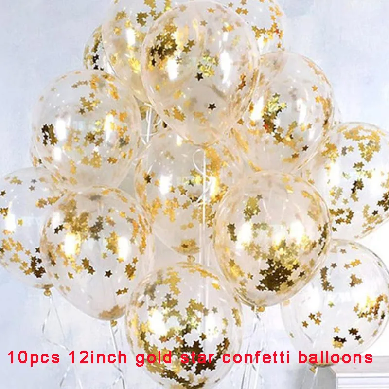 gold star confetti 10 шт., Звездный конфетти, воздушные шары,, рождественские вечерние украшения, украшения для дома, счастливый год,, Декор, дерево - Цвет: gold star confetti