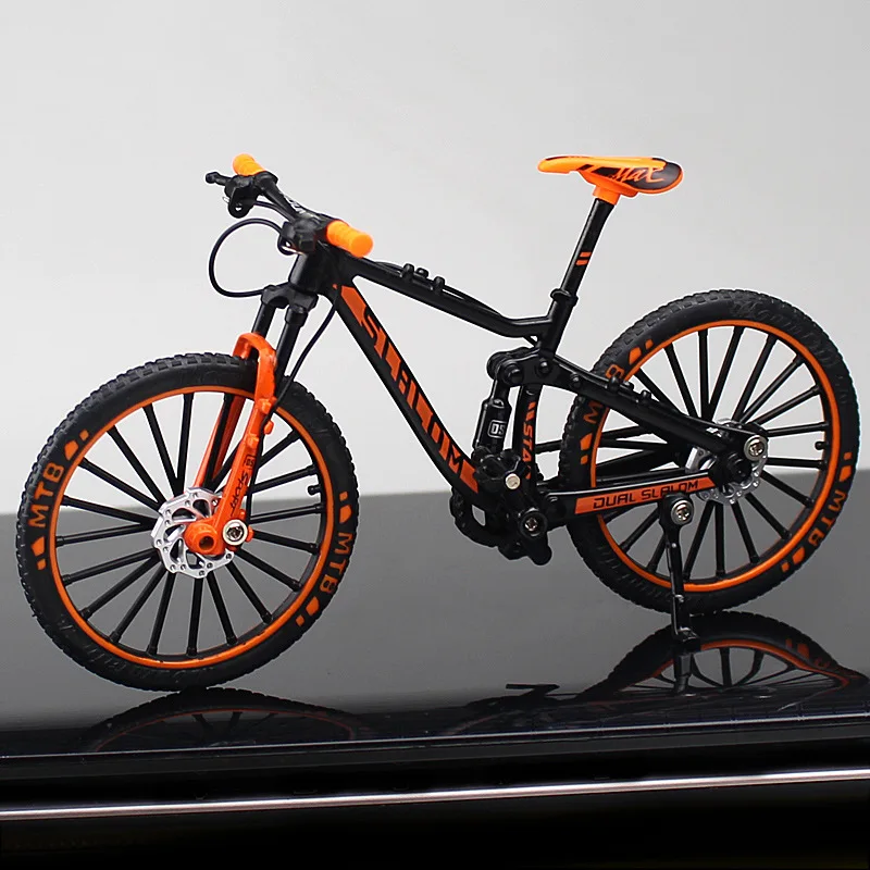 1:10 масштаб литой металлический велосипед Модель город сложенный Велоспорт дорожный велосипед для коллекции игрушек - Цвет: Mountain Orange