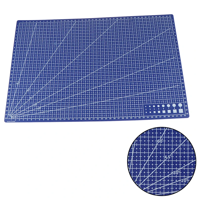 1 Uds A3 Pvc Rectangular estera de corte de línea de plástico herramienta 45cm x 30cm A3 placa de corte