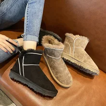 Г., женские зимние ботильоны зимние ботинки на платформе женские плюшевые кроссовки, повседневная женская обувь на плоской подошве Z11-21