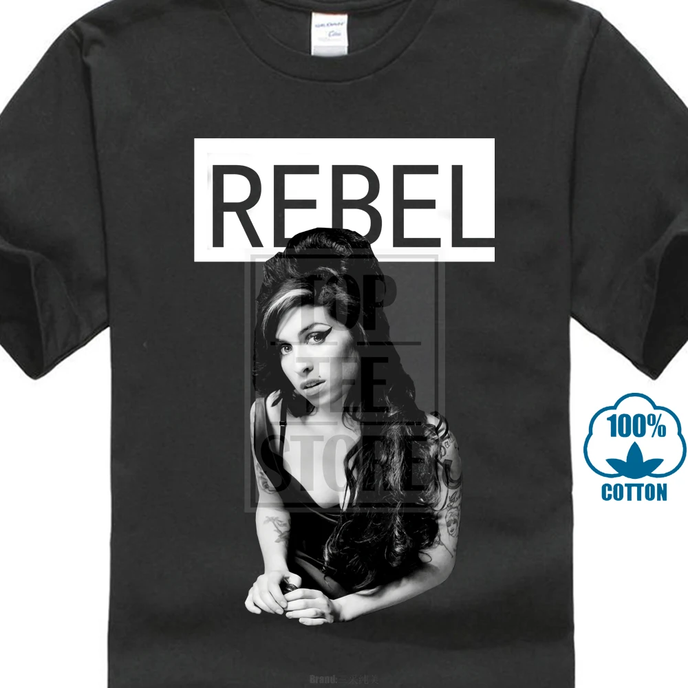 Черный Amy Winehouse Rebel черная футболка новая официальная Merch 018873 - Цвет: Черный