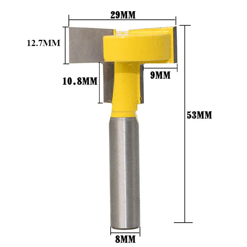 1 шт. T-slot фреза деревообрабатывающий инструмент 8 мм хвостовик Т-образная долото для дерева фреза фрезерный инструмент деревообрабатывающие фрезы