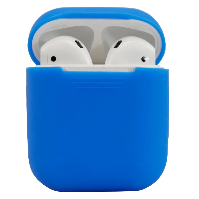 Мягкий силиконовый чехол, наушники для Apple Airpods, чехол, Bluetooth, беспроводные наушники, защитный чехол, коробка для Air Pods, наушники, сумка - Цвет: Light blue