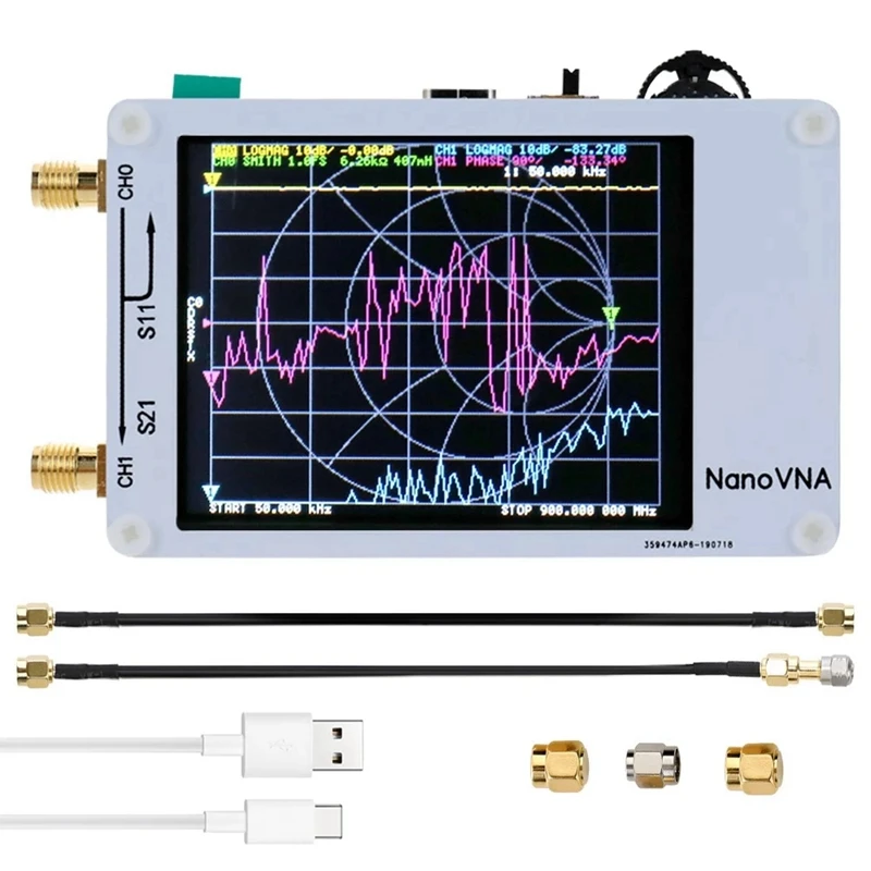 

Portable Handheld Vector Network Analyzer 50KHz-900MHz Digital Display Pressing Screen Shortwave MF HF VHF UHF Antenna Analyzer