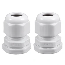 Top-PG11 белый пластиковый водонепроницаемый соединитель для подачи кабеля 2 шт