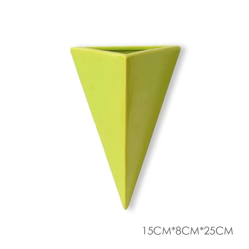 Green-A L Скандинавская Керамическая Настенная подвесная ваза для цветов креативная Современная Минималистичная настенная растительная Цветочная ваза домашние украшения для стен ресторана - Цвет: Green-A L