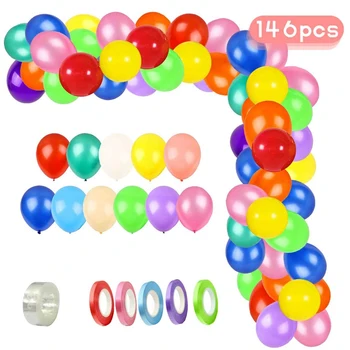 

140PCS Rainbow Balloons Arch Kit Rainbow Multicoloured Balloons Garland Latex Balloons Kit for Birthday Party Wedding