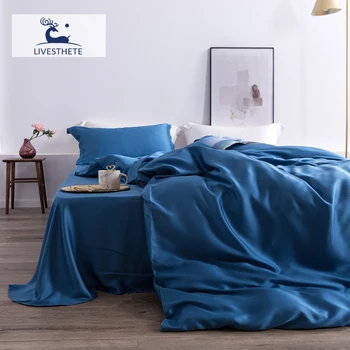 Liv-Esthete Luxury 100% Silk Bedding Set Mulberry Top Grade Healthy Beauty Quilt Cover Flat Sheet Pillowcase Queen King Bed Set 1