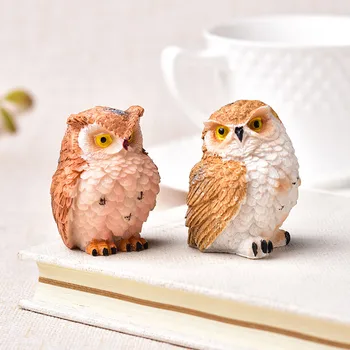

Night Owl Figures Miniature Figurine for mini fairy garden Aquarium fish tank animal statue resin craft home decoration