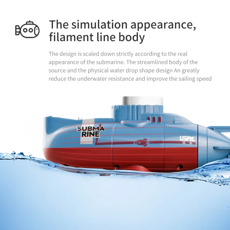 70CM Dive Depth Simulation Remote Control Military Submarine Dual Motors Stable Hover Power Off From Water 25Mins Endure RC Toy 4