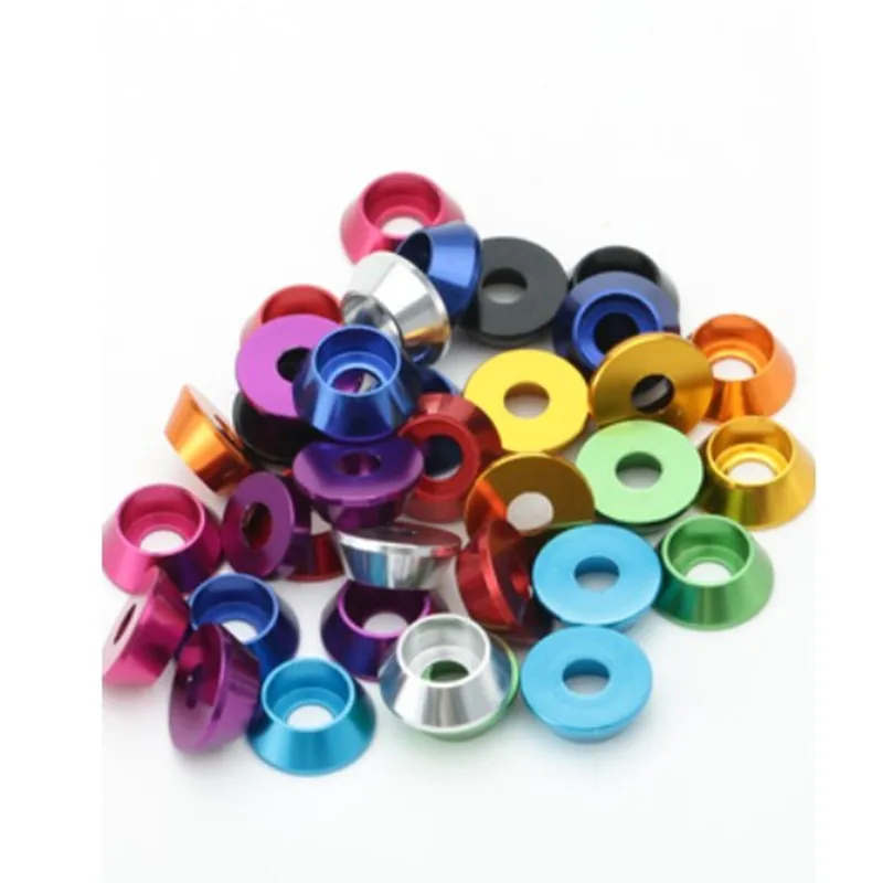 Aluminum Cap Washer m2 m2.5 M3 M4 M5 M6 M8 10pcs-50pcs Corlorful Aluminum Alloy Cap Head Gasket washer for RC parts aluminum washers