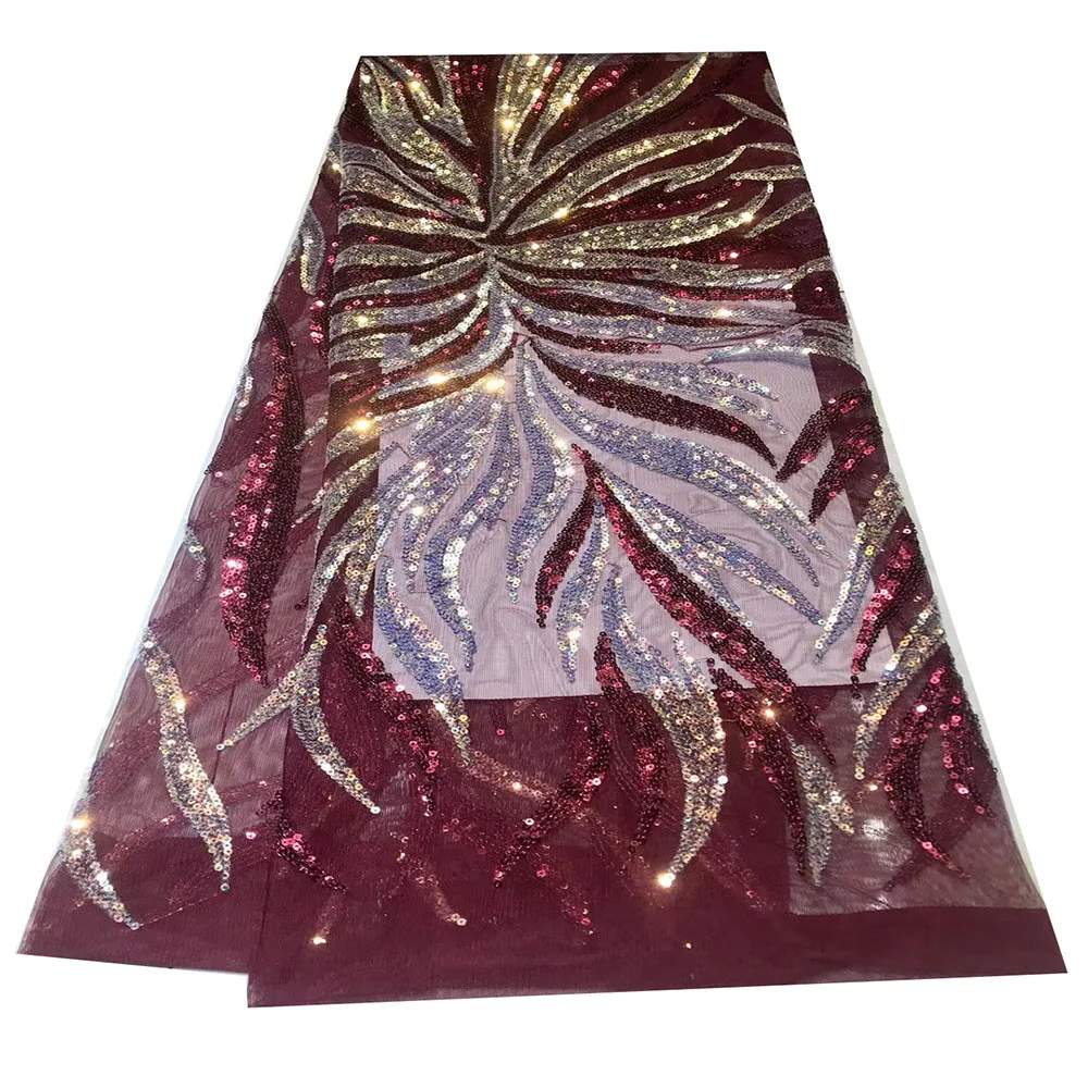 Розовая африканская кружевная ткань с блестками Высококачественная кружевная ткань с вышивкой 5 ярдов французская кружевная ткань для женских свадебных платьев