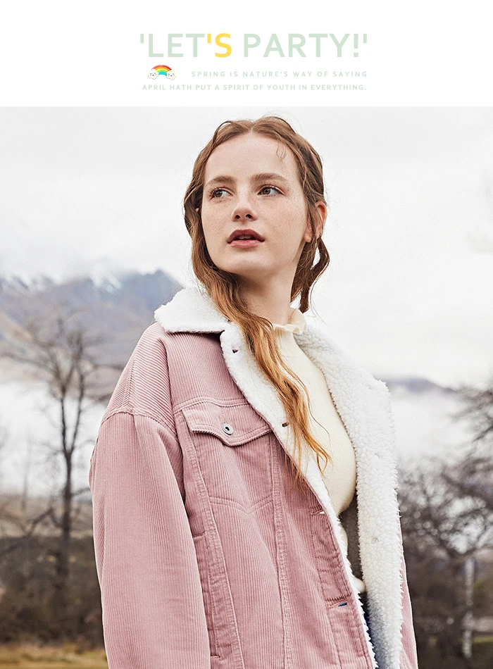 SEMIR куртка женская Новая Осенняя короткая Вельветовая куртка имитация ягненка кашемир Корейская свободная модная куртка Женское пальто
