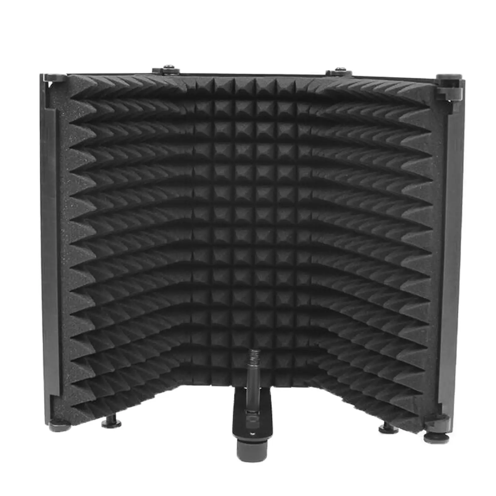 3 Panel Microphone Isolation Shield Acoustic Foams Panel Studio Recording Microphone Accessories Black 26x30cm