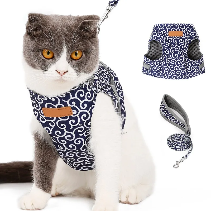

Cat Harness and Leash Set Reflective Kitten Pup Dogs Jacket Mesh Pet vest Clothes For Dogs Pet Chihuahua Yorkies Pug For Gatos