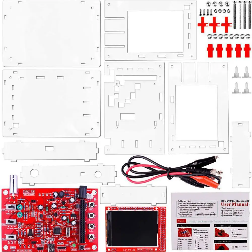 DSO138 2.4in TFT карманный цифровой осциллограф комплект diy части ручной+ акриловый чехол Чехол для DSO138