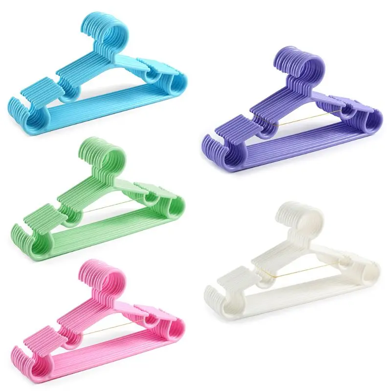 Portable Children Clothes Hanger Toddler Baby Coat Plastic Hanger Hook approx.27x14cm 10Pcs/Set clothes hanger,storage hanger hook,storage hanger