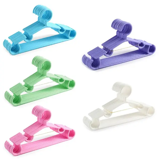 10 pz/set portatile per bambini appendiabiti bambino bambino cappotto appendini in plastica gancio famiglia per bambini abbigliamento organizzatore 6