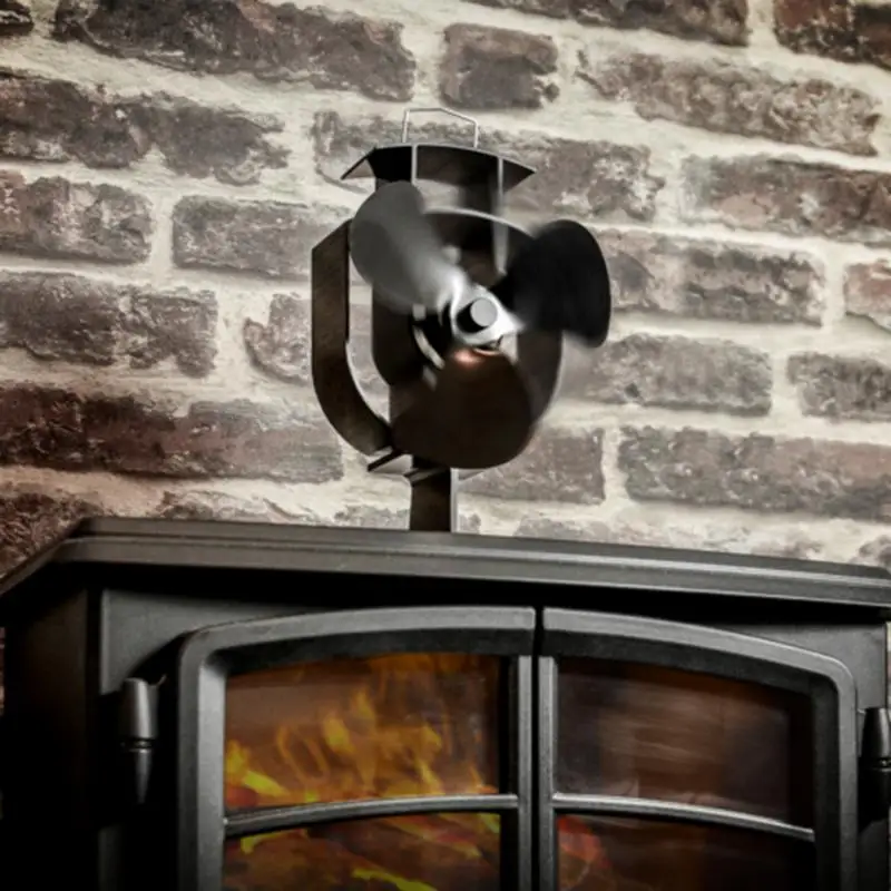 

1X Home Fireplace Fan Supplies Heat Powered Wood Energy-saving Eco-friendly High Quality Parts