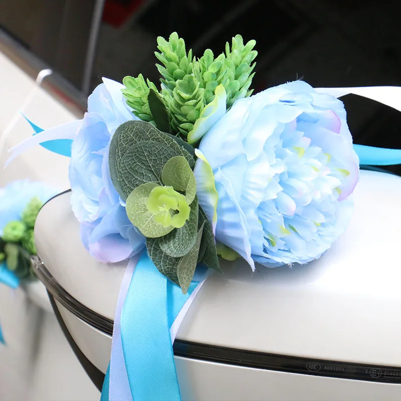 Выполненный на заказ Новые творческие свадебное украшение автомобиля цветок дверные ручки Зеркало заднего вида декорирование искусственный цветок аксессуары - Цвет: B1