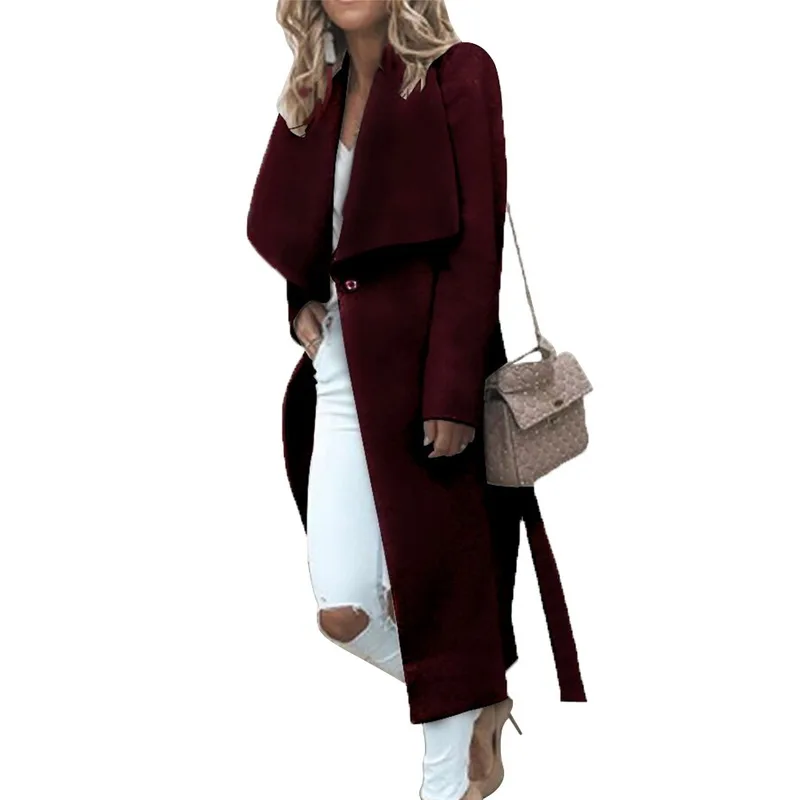 Женское зимнее пальто, винтажное шерстяное пальто из смешанной шерсти, Осеннее женское длинное теплое пальто свободного кроя, верхняя одежда, пальто, куртка в уличном стиле, Женское пальто