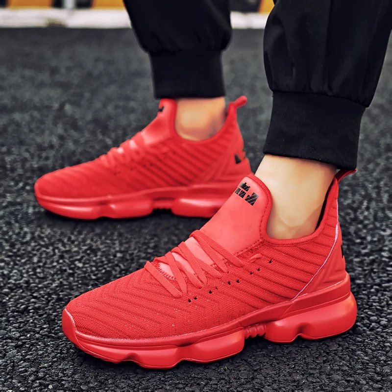 

Flying line solid color fashion trend sports shoes breathable comfortable non-slip basketball shoes sneakers