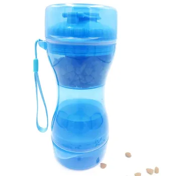 

1pc Pet Food and Water Feeding Bottles Portable For Dogs Cats Outdoor (Blue)