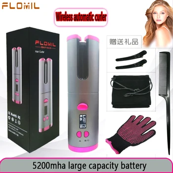 

Hair Curler Wireless Curling Iron USB Rechargeable Cordless Auto Hair Curlers Waves Wand Curling Iron Portable Hair Stying Tools