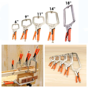 

Multi-function Steel C Type Clip Vise Grip Locking Plier Woodworking Clamp 6 9 11 14 18 inch Woodworking Tools