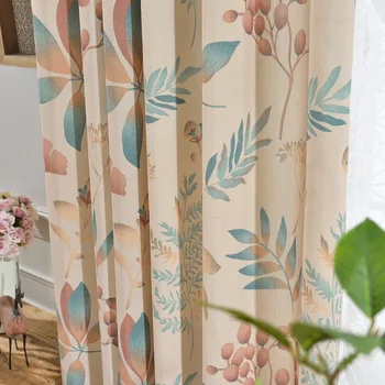 

Modern Curtains for Living Dining Room Bedroom Simple Pastoral Fresh Style Polyester-cotton Printed BlackoutCurtains MordenTulle