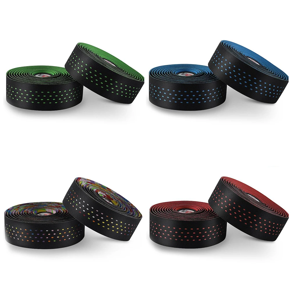 

Cycling Handlebar Tape Colorful with Lace-up Wear-Resistant Shock Absorption Pu Non-Slip Breathable Soft Road Bike Handlebar Tap