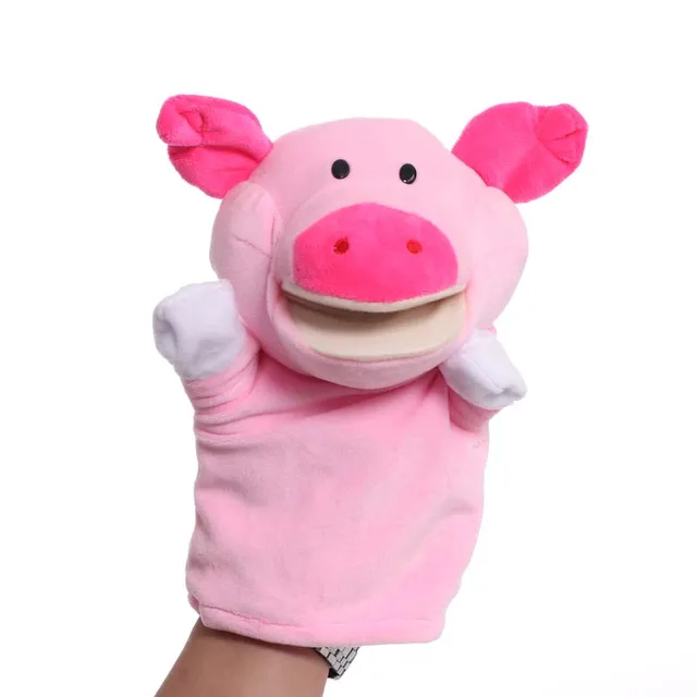 25cm Animal Hand Puppet Pink Pig Plush Toys Baby Educational Hand Puppets Cartoon Pretend Telling Story Doll Toy for Children 1