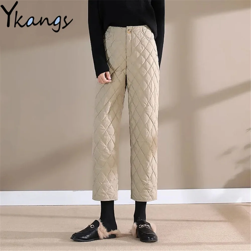 Diamond Plaid Back Elastic High Waist 