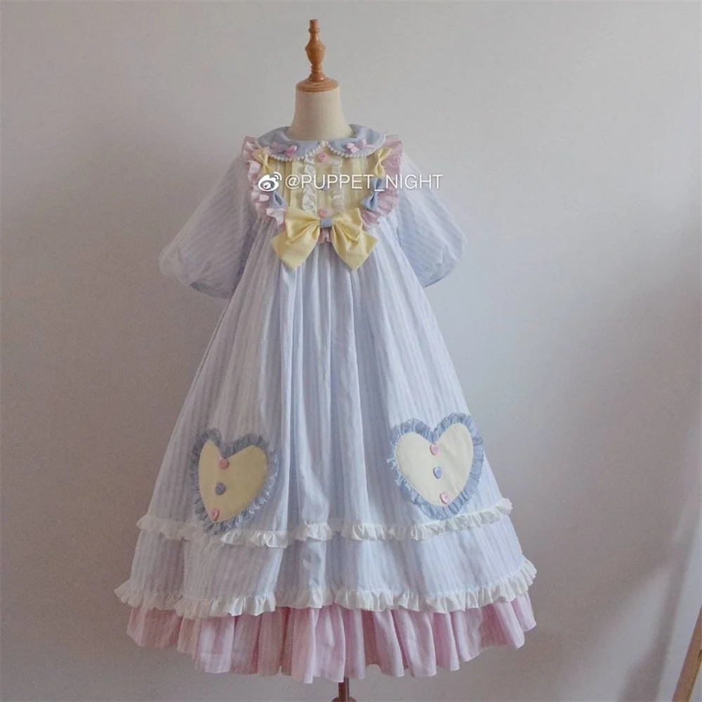 Ϳ ҳ   ư Bowknot ڽ θŸ 巹     Į Kawaii Woman Ruffle Lolita Op