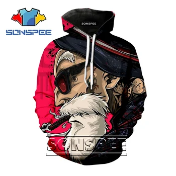 

SONSPEE 3D Printed Women men hoodie Anime Dragon Ball hip hip Master Roshi Sweatshirt Long sleeve Harajuku jaket hoodies man C05