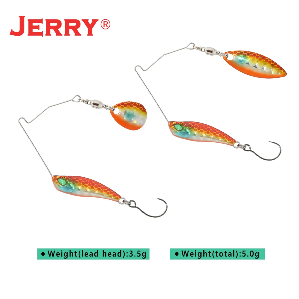 Jerry Oscar Mocro Spinner Lure Single Hook Metal Blade Bait 5g 7g  Artificial Wobbler Perch Trout Bass Treble Hook Fishing Baits