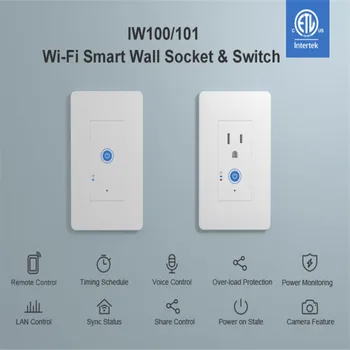 

SONOFF IW100/IW101 US Plug WiFi Voice Control Smart Plug Wall Socket Switch Compatible With Alexa Google Home